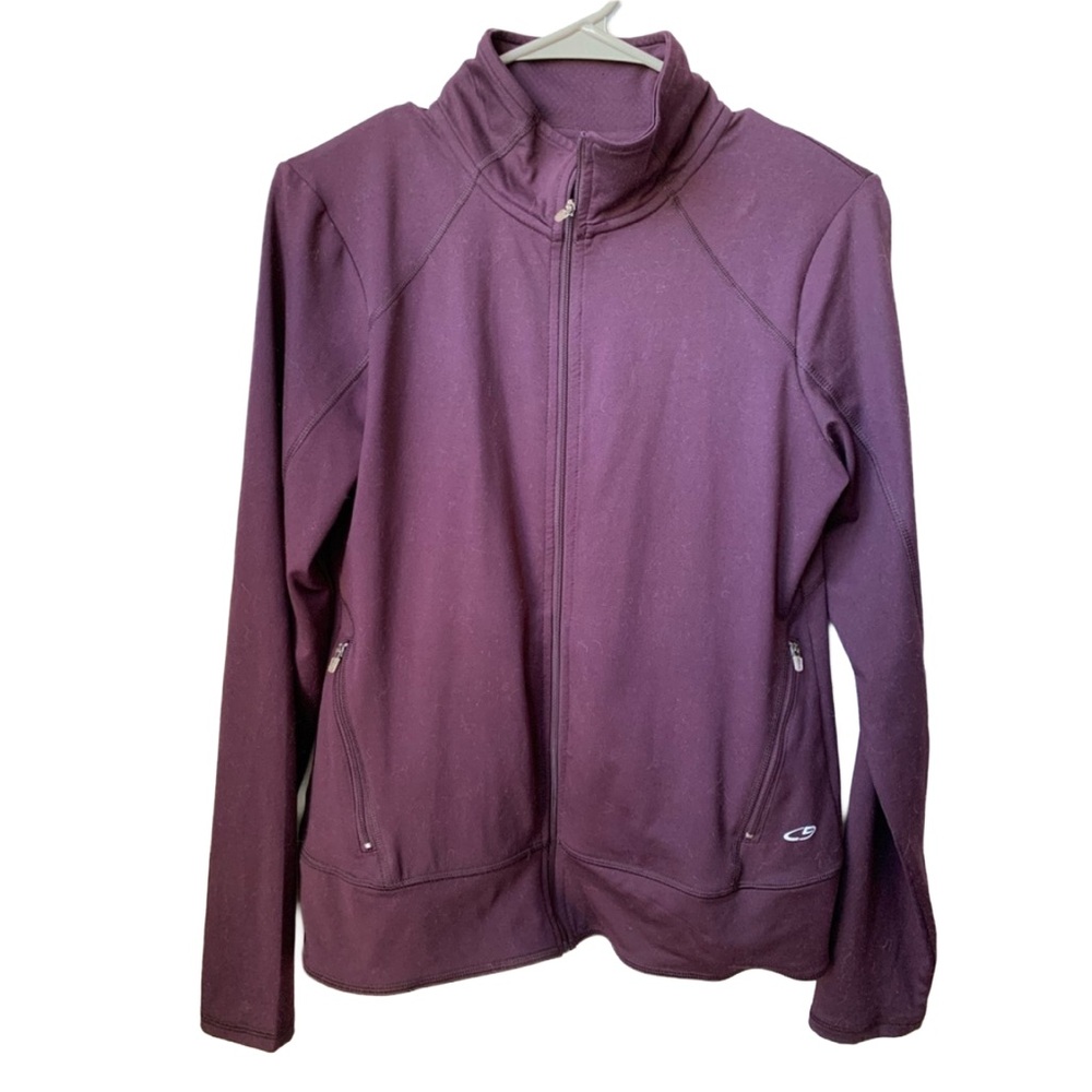CHAMPION Women’s Dark Plum Purple Full Zipper Closure Long Sleeve Active Jacket